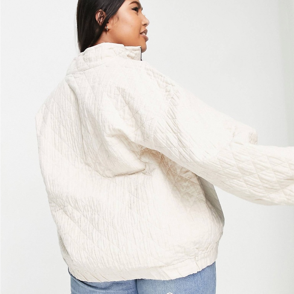 NWT Madewell Diamond Jacquard Half-Zip Sweater - Picture 3 of 14